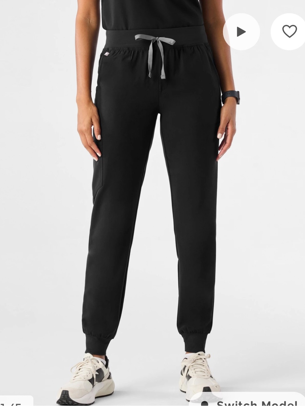 Figs Women’s Black Zamora Jogger Scrub Pants Size Small